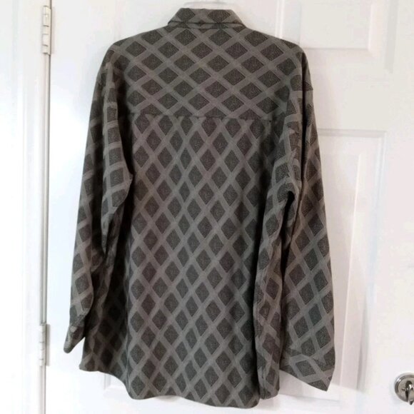 Bachrach Men's Black Geometric Print Long Sleeve Button Up Shirt XL - Picture 6 of 6
